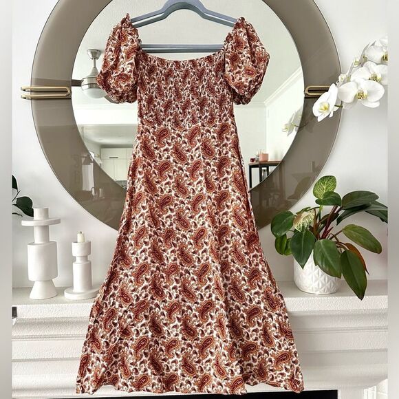 Faithful The Brand Juniper Midi Paisley Dress, Size 2 NWT - Picture 9 of 9